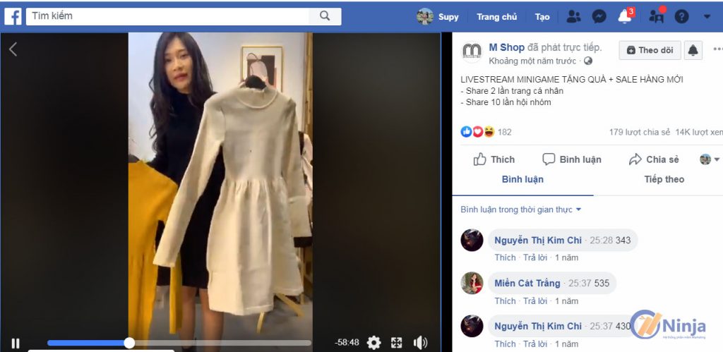 chia se livestream facebook