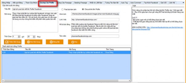 Lập lịch post bài viết lên Profile Facebook