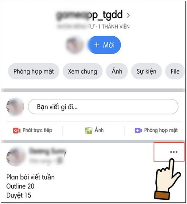 Click vào biểu tượng dấu 3 chấm ngang